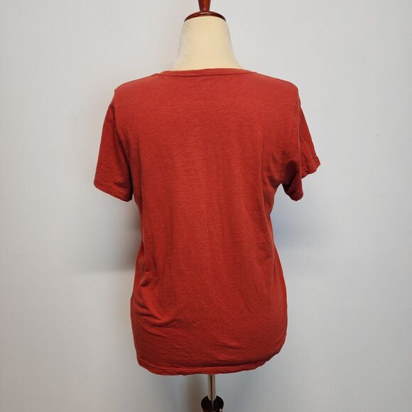 J.Crew Collector Pineapple T-shirt Size L Rust Orange Sequin Cotton Short Sleeve - Picture 3 of 12